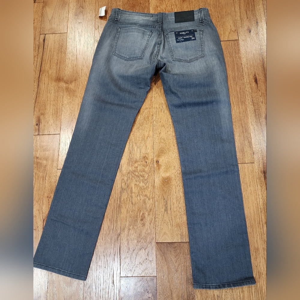 NWT Fidelity Washed Gray Denim Jimmy Bullet Vintage Stretch Jeans. 34x34 - Picture 3 of 10
